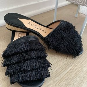 Black fringe slides